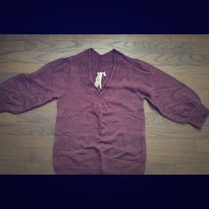 Eggplant Vneck Anthropologie sweater